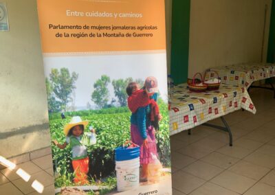 Banner del evento Entre cuidados y caminos. Parlamento de mujeres jornaleras agrícolas de la región de la Montaña de Guerrero.